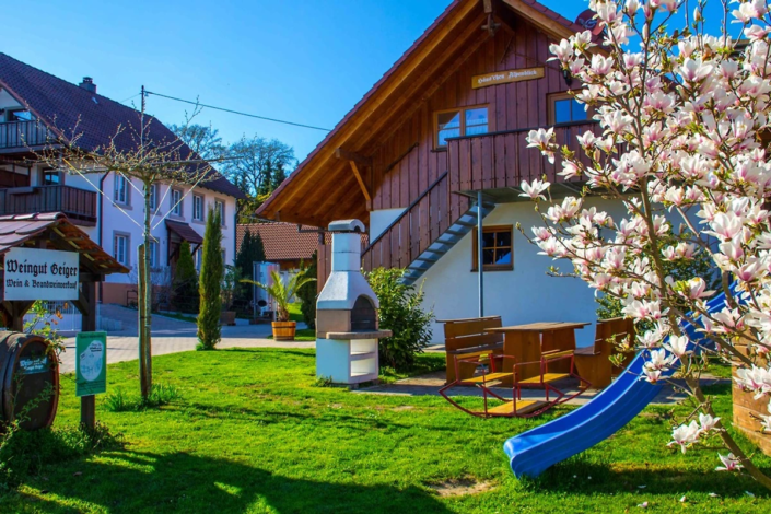 Aussenansicht Spielplatz Weingut Geiger